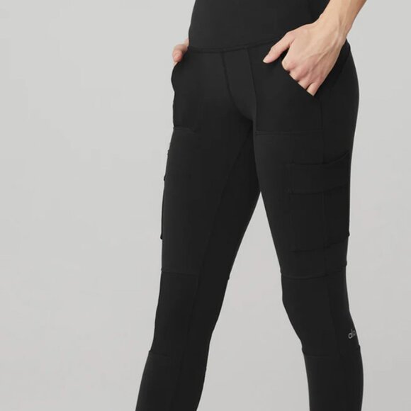 Alo Black High-Waist Cargo Legging XS - Picture 1 of 3